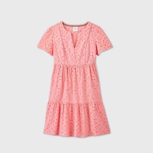 Knox Rose Pink Eyelets Dress Size Small
